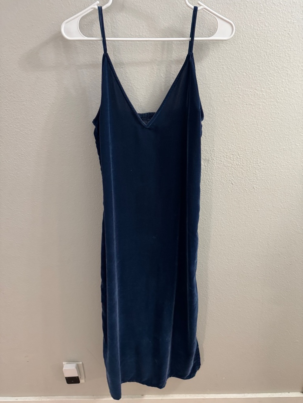 Old Navy | Blue Velvet Slip Dress with Thin Straps